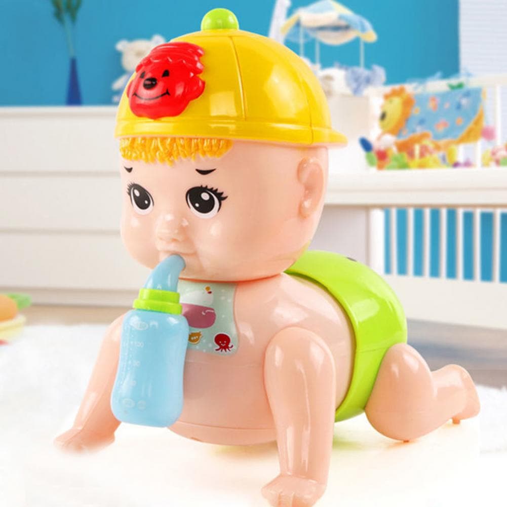 Crawling Toy with Feeding Bottle Intelligence Development Non-toxic Crawling Baby Doll Puzzle Toy for Toddlers Early Education