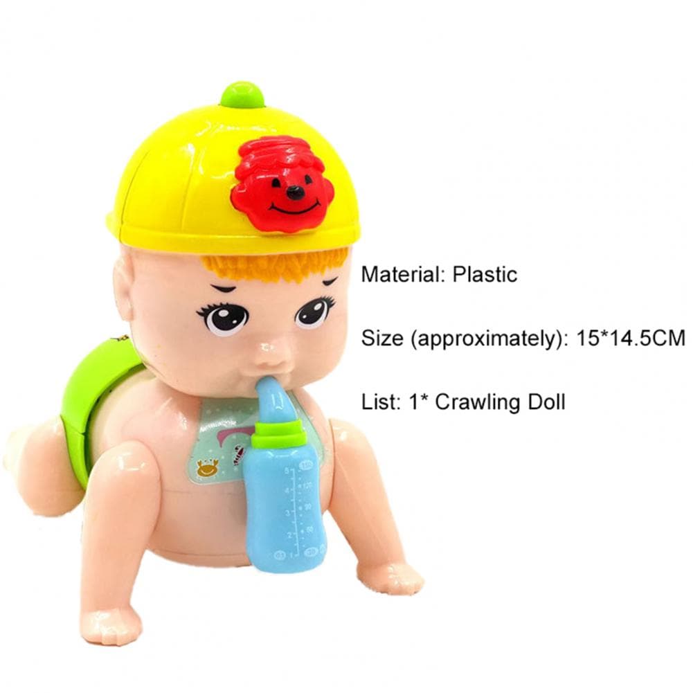 Crawling Toy with Feeding Bottle Intelligence Development Non-toxic Crawling Baby Doll Puzzle Toy for Toddlers Early Education