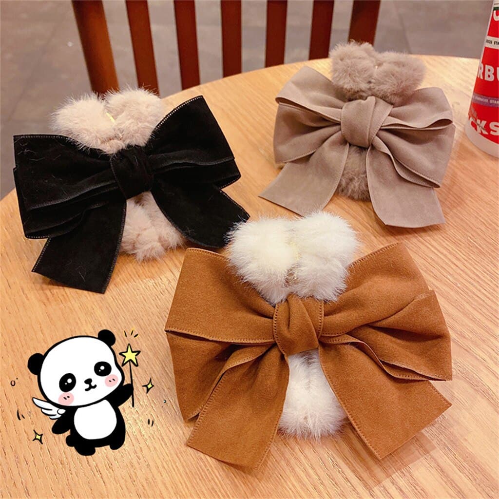 Bow Hairpin Plush Grabbing Clip Hairpin Girl Hair Accessories