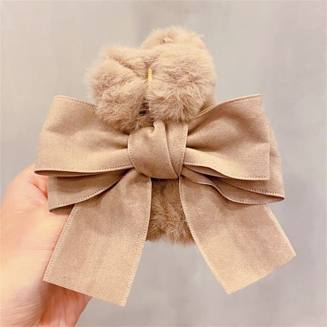 Bow Hairpin Plush Grabbing Clip Hairpin Girl Hair Accessories