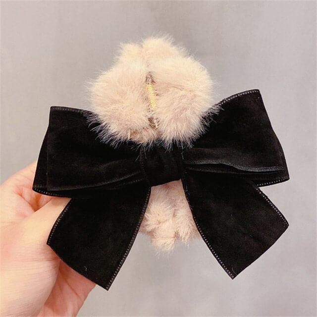 Bow Hairpin Plush Grabbing Clip Hairpin Girl Hair Accessories