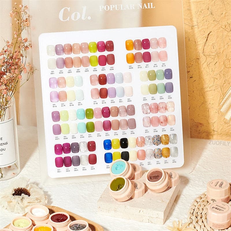 56 Color Solid Cream Gel Nail Polish Nail Art Semi-permanent Varnish Hybrid DIY Painting Drawing UV Gel Nail Polish for Manicure