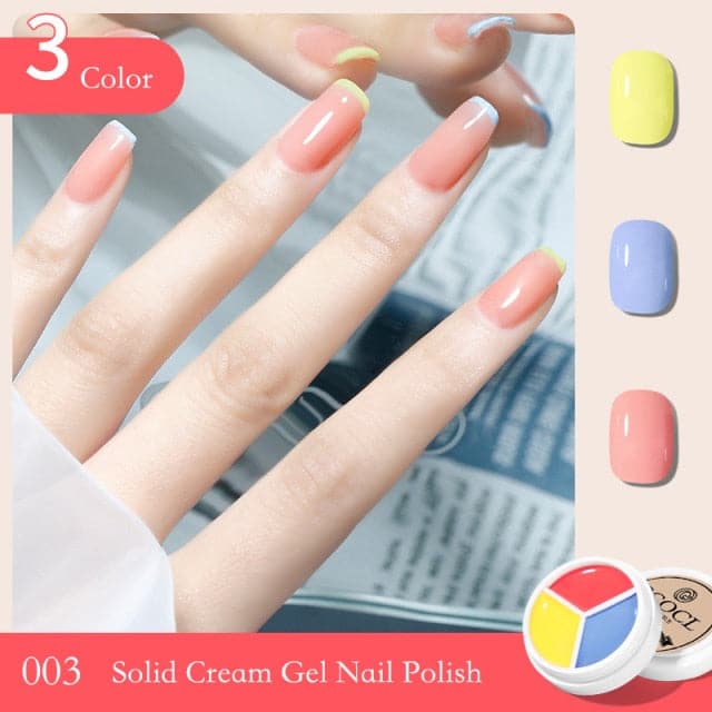 3In1 Solid Cream Gel Polish Color Mud UV LED Semi-Permanent Canned Gel Paint Nail Art DIY