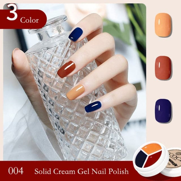 3In1 Solid Cream Gel Polish Color Mud UV LED Semi-Permanent Canned Gel Paint Nail Art DIY