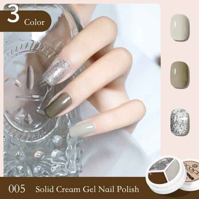 3In1 Solid Cream Gel Polish Color Mud UV LED Semi-Permanent Canned Gel Paint Nail Art DIY