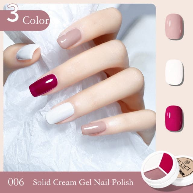 3In1 Solid Cream Gel Polish Color Mud UV LED Semi-Permanent Canned Gel Paint Nail Art DIY