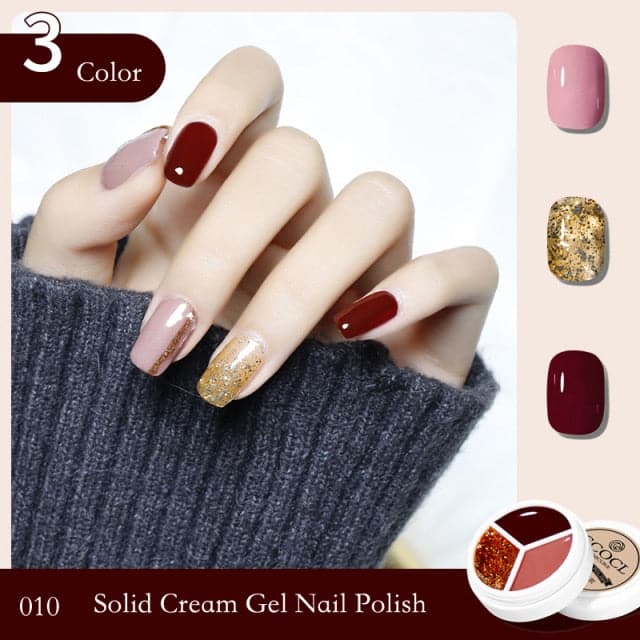 3In1 Solid Cream Gel Polish Color Mud UV LED Semi-Permanent Canned Gel Paint Nail Art DIY