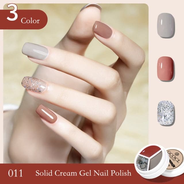 3In1 Solid Cream Gel Polish Color Mud UV LED Semi-Permanent Canned Gel Paint Nail Art DIY