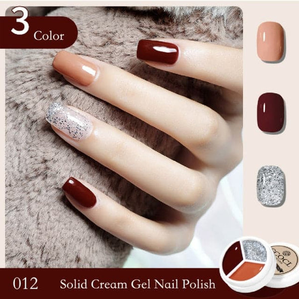 3In1 Solid Cream Gel Polish Color Mud UV LED Semi-Permanent Canned Gel Paint Nail Art DIY