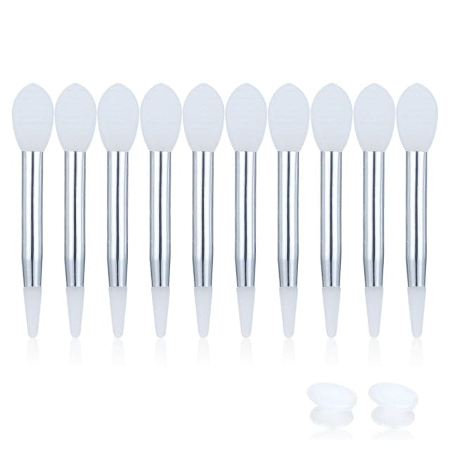 10pcs Silicone Lip Brush Set Small Makeup Brushes Lipstick Applicator Brushes with 2 Anti-lost Cover