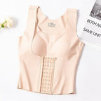 Women Reducing Girdle Posture Corrector Bra Seamless Underwear Slimming Belly Sheath Cross Back Tank Tops Body Fitness Vest