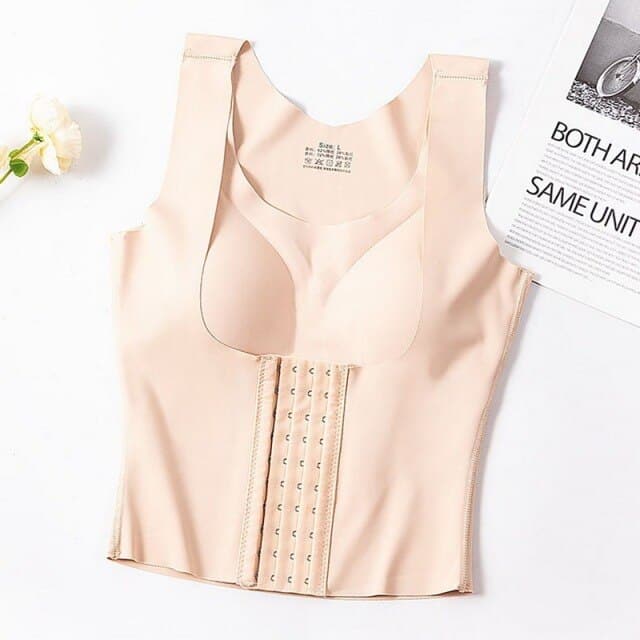 Women Reducing Girdle Posture Corrector Bra Seamless Underwear Slimming Belly Sheath Cross Back Tank Tops Body Fitness Vest