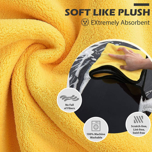 5pcs 30x30/60CM Car Wash Microfiber Towel Car Cleaning Drying Cloth Hemming Car Care Cloth Detailing Car Wash Towel