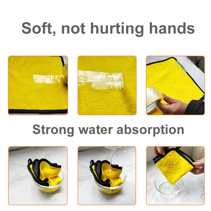 5pcs 30x30/60CM Car Wash Microfiber Towel Car Cleaning Drying Cloth Hemming Car Care Cloth Detailing Car Wash Towel