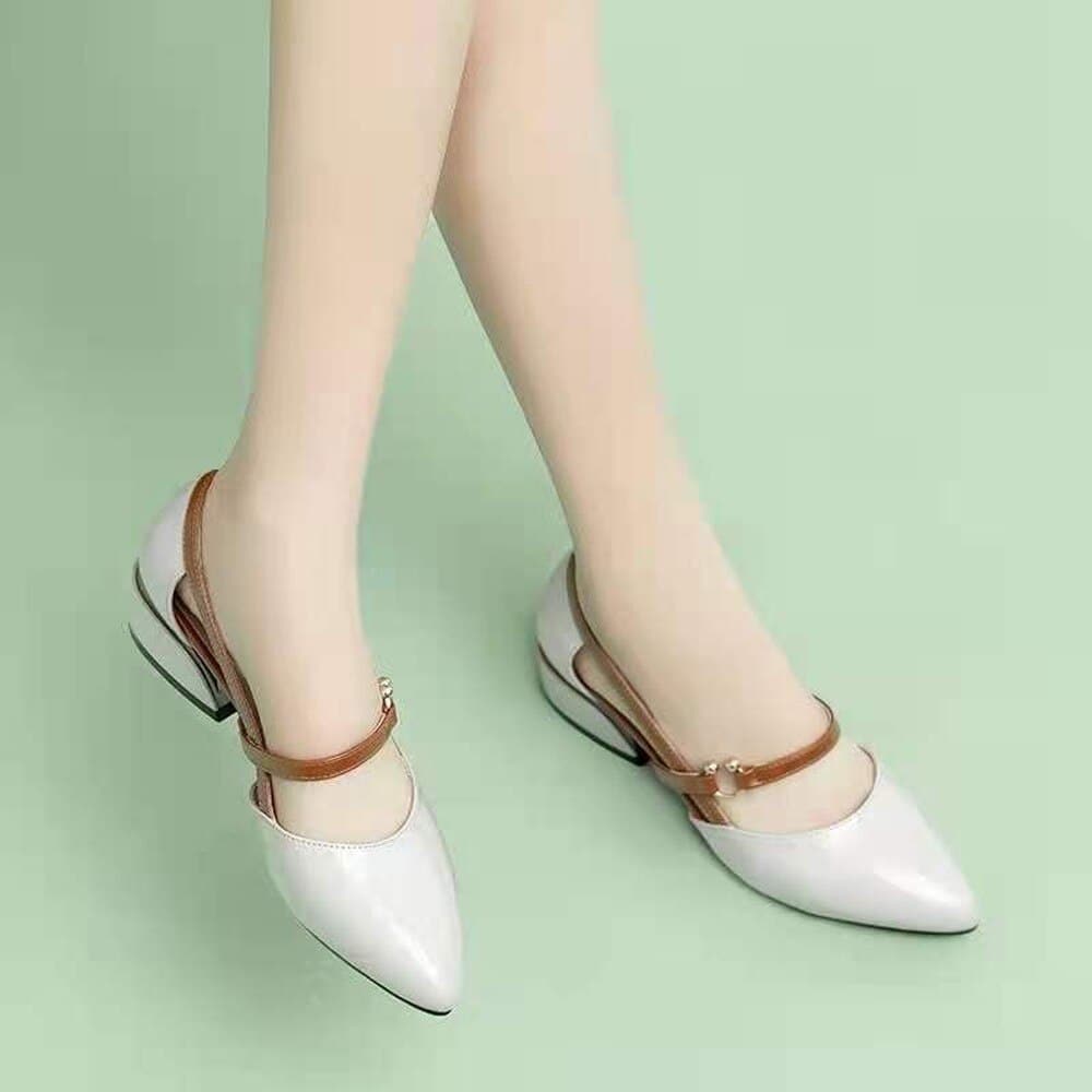 Spring Summer Women Pumps with Buckle Shoes Thick Casual Ladies High Heel