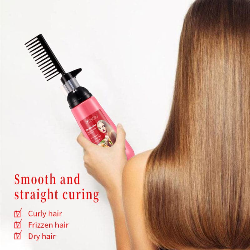 Hair Straightener Cream Herbal Keratin Straight Hair Cream Comb Professional Hair Care Hair Softener