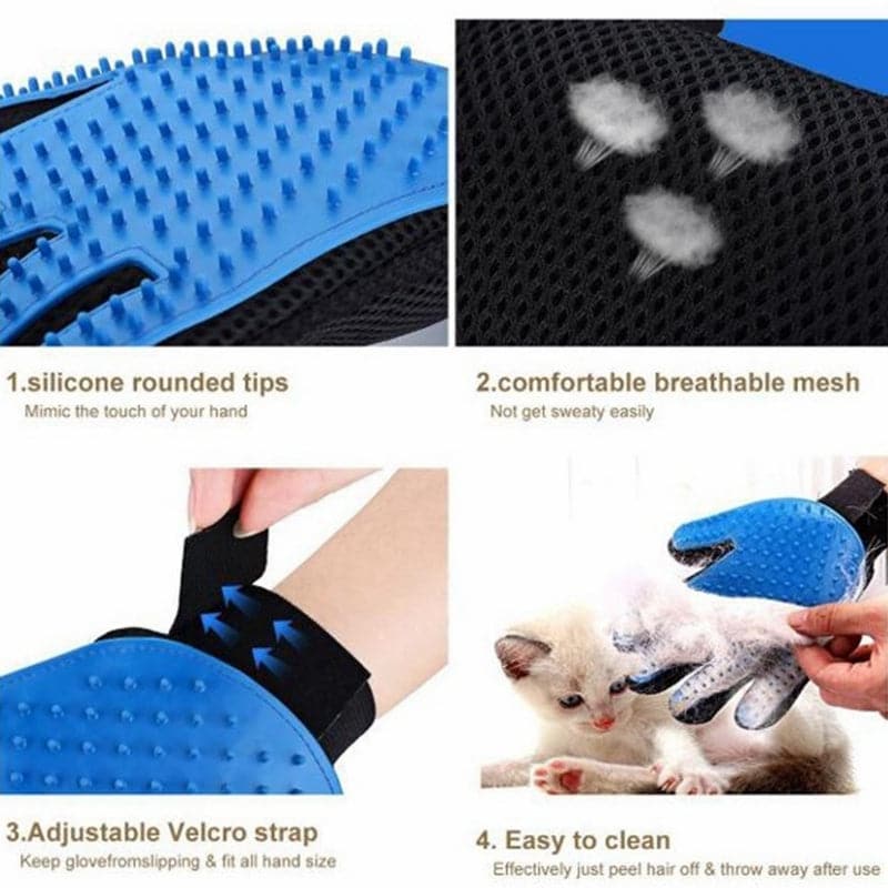 Cats and Dogs Pet Bath Cleaning Silicone Gloves Decontamination Massage Hair Removal Cover Combing Brush Supplies