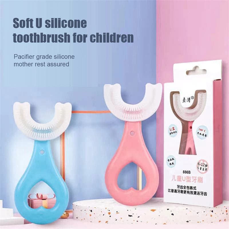 Baby U Shape Toothbrush 360 Degree Teeth Clean Soft Fur Food Grade Material Children Toothbrush Kids Supplies for Daily