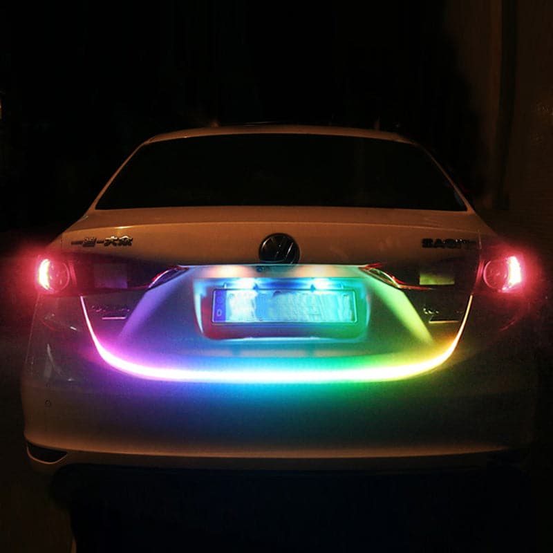 Car Tail Box Streamer Decor Light Reverse Warning LED Strip 12v Super Bright Dynamic Colorful Brake Follow Turn Signal Lamp