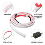 Car Tail Box Streamer Decor Light Reverse Warning LED Strip 12v Super Bright Dynamic Colorful Brake Follow Turn Signal Lamp