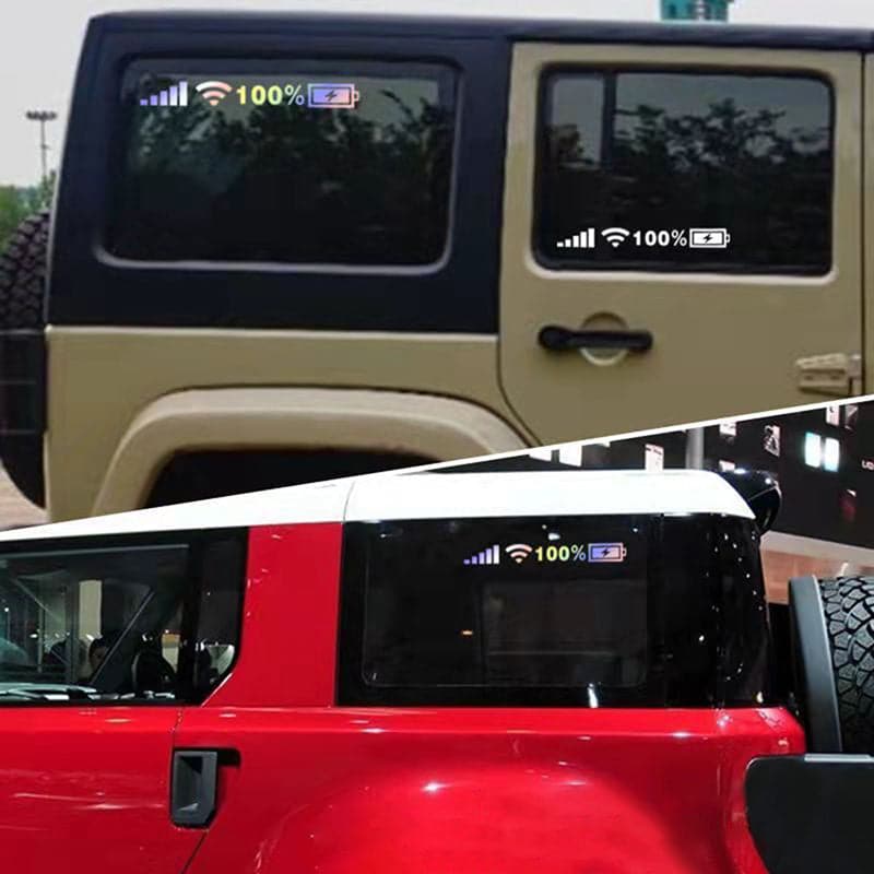 Wifi Battery Level Mark Car Vinyl Stickers Decals Car Rear Windshield Body Car Funny Sticker Silver White Reflective Type