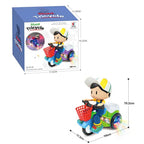 Child Electric Toy Car Cartoon Character Stunt Tricycle Cool Dance and Music 360 Degree Spin Vehicle Tricycle Simulation Gift