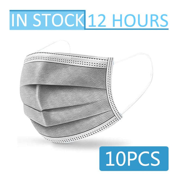 10-100pcs Disposable Face Mouth Masks 3-Layer Filter Anti Dust Smog Earloop Breathable Gauze Mascarilla Black Mascaras Masque