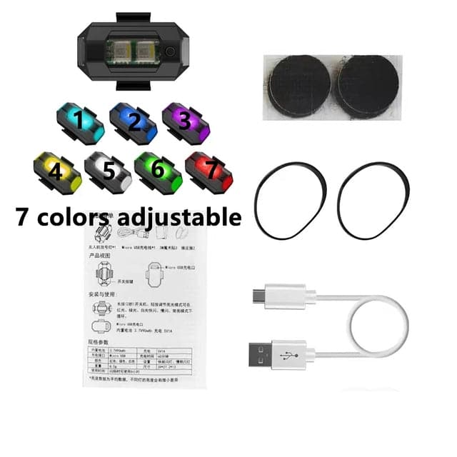 TikTok 2023 Universal Electric Aircraft Lights Motorcycle Strobe Free Wiring Warning Lights Drone Model Pilot Lights
