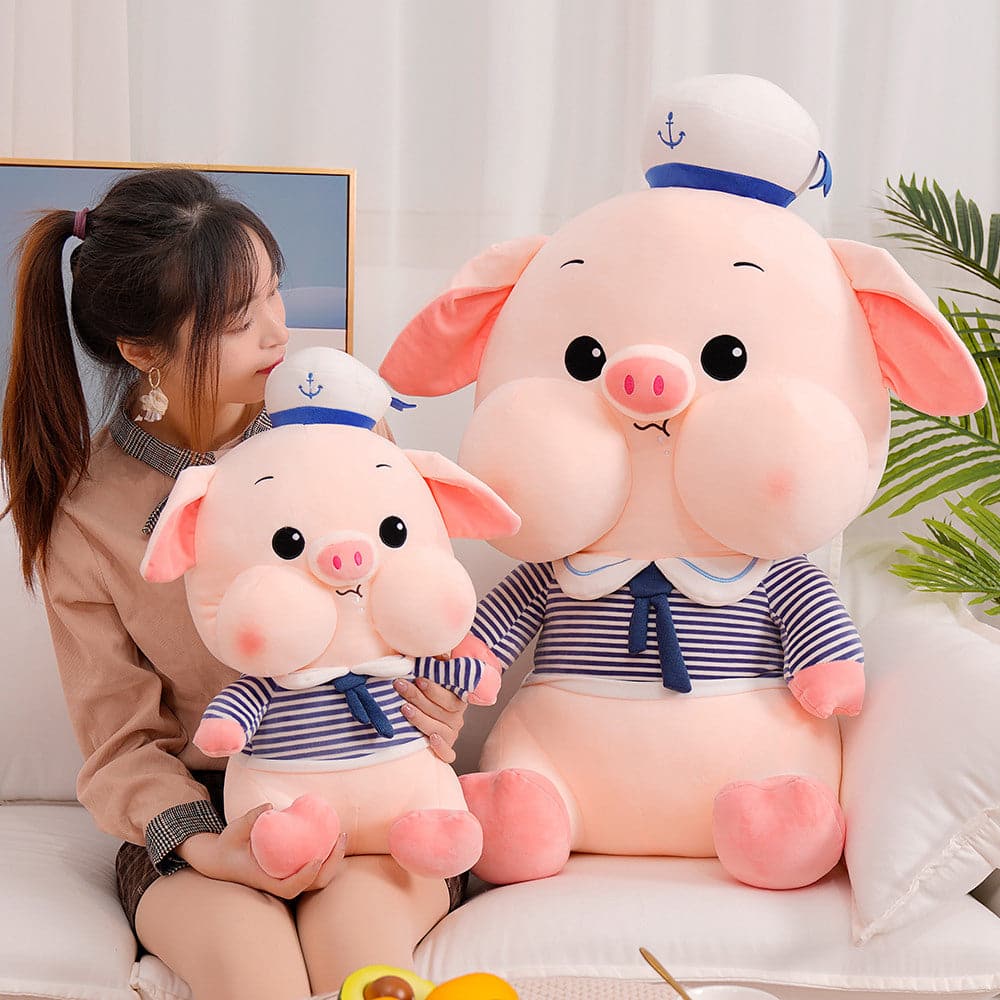 Navy Cute Pig Stuffed Doll Plush Toy Kids Dolls Birthday Christmas Gifts for Boy Girls