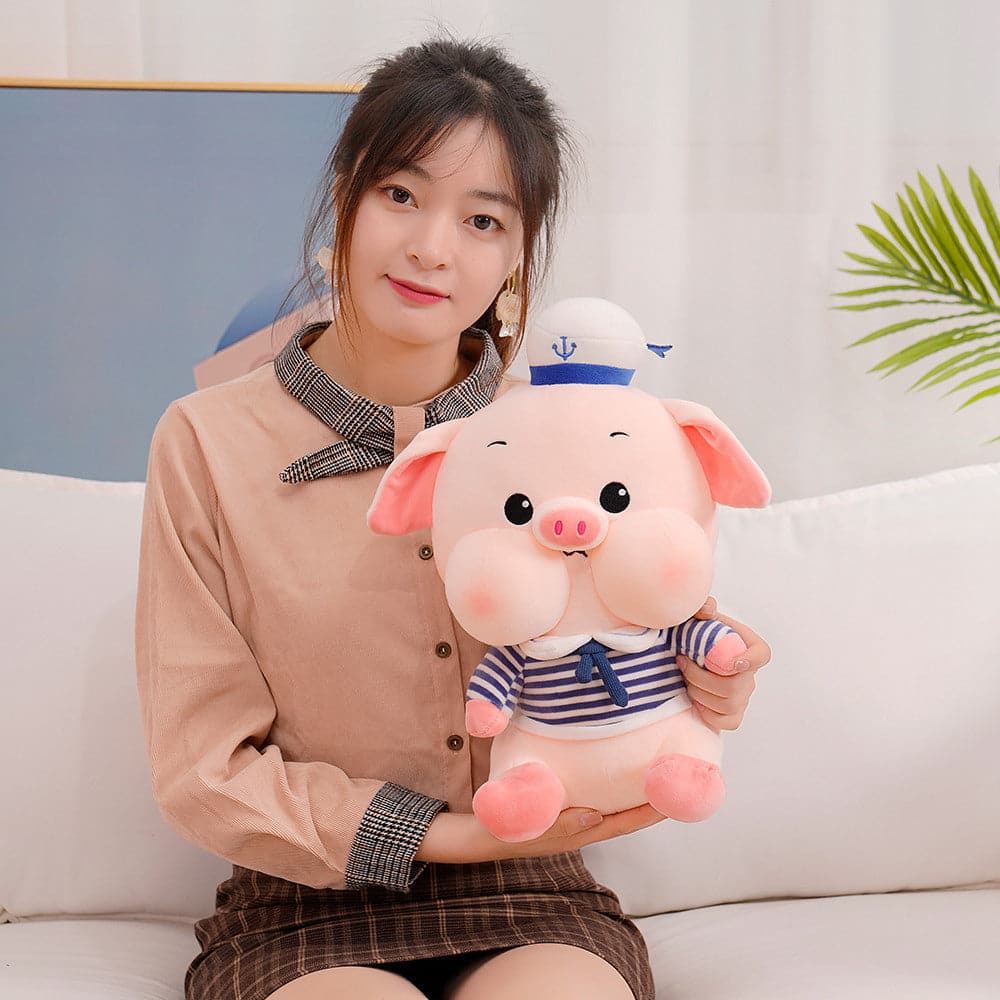 Navy Cute Pig Stuffed Doll Plush Toy Kids Dolls Birthday Christmas Gifts for Boy Girls