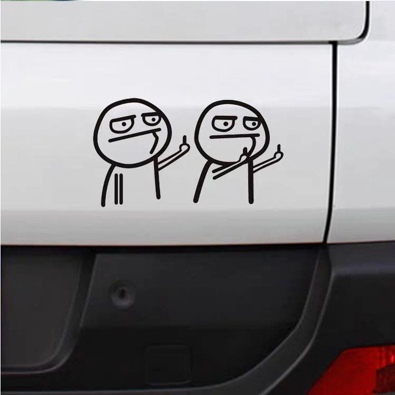 Middle Finger Funny Reflective Vinyl Car Sticker Bike Bicycle Decal Styling Decor Exterior Accessories
