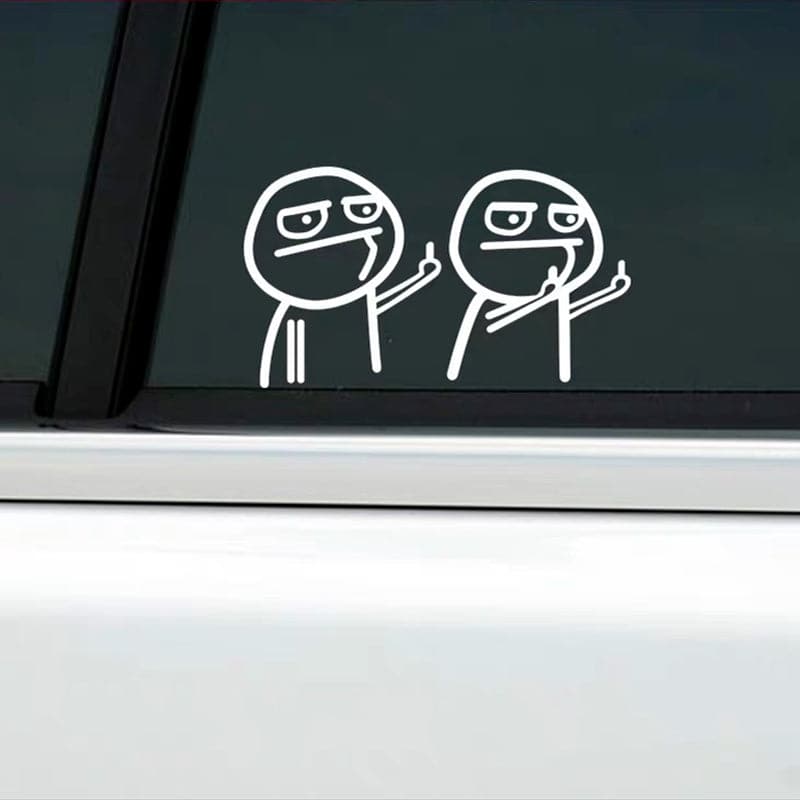 Middle Finger Funny Reflective Vinyl Car Sticker Bike Bicycle Decal Styling Decor Exterior Accessories