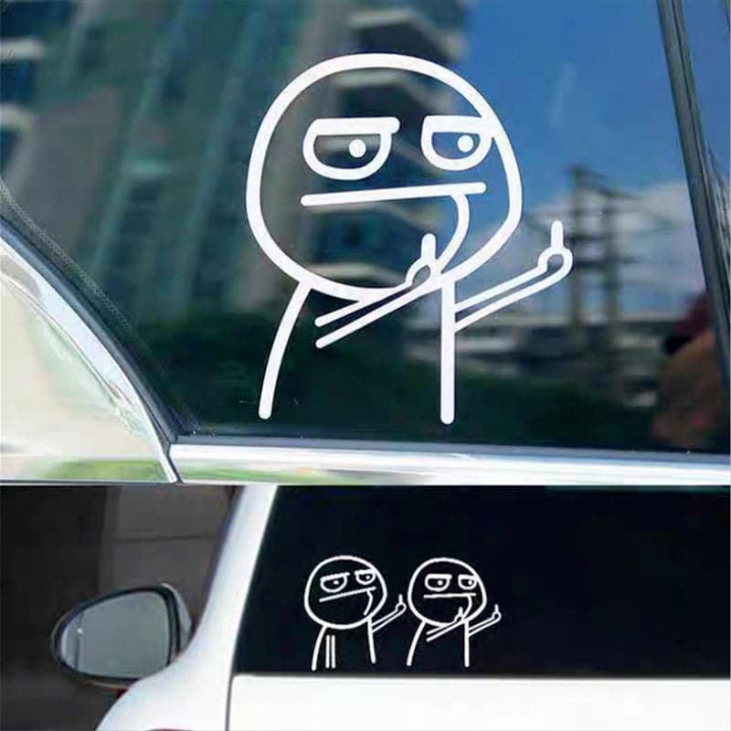 Middle Finger Funny Reflective Vinyl Car Sticker Bike Bicycle Decal Styling Decor Exterior Accessories