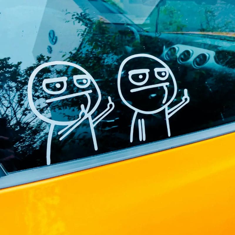 Middle Finger Funny Reflective Vinyl Car Sticker Bike Bicycle Decal Styling Decor Exterior Accessories
