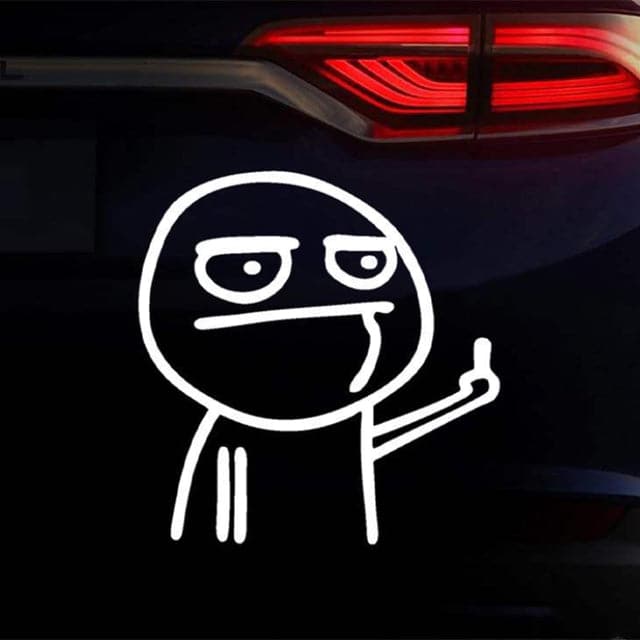 Middle Finger Funny Reflective Vinyl Car Sticker Bike Bicycle Decal Styling Decor Exterior Accessories