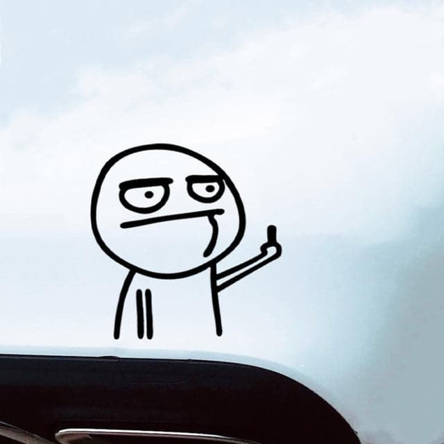 Middle Finger Funny Reflective Vinyl Car Sticker Bike Bicycle Decal Styling Decor Exterior Accessories
