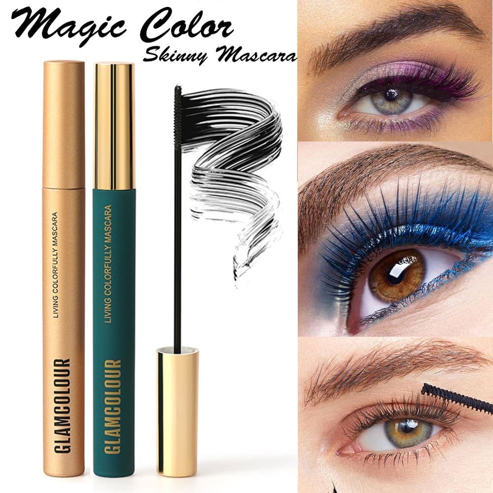 New Magic Color Silk Fiber Skinny Mascara Straight Curly Brush Head Waterproof Curling Volume Eyelash Makeup Long-wearing