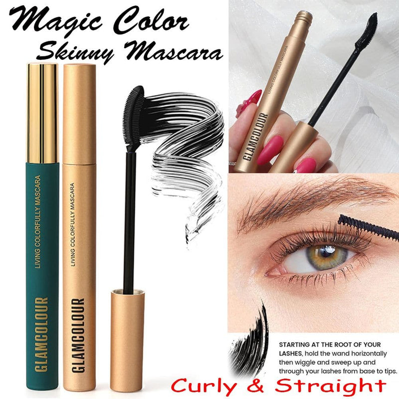 New Magic Color Silk Fiber Skinny Mascara Straight Curly Brush Head Waterproof Curling Volume Eyelash Makeup Long-wearing