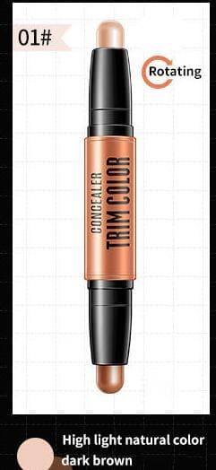 Concealer Double Head 3D Highlighter Stick Face Makeup Foundation Stick Cream Texture Contour Pencil