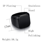 Customized Engrave Signet Ring Square Big Width Band Ring Name Photo Personalized Gift for Biker Jewelry Bague Homme
