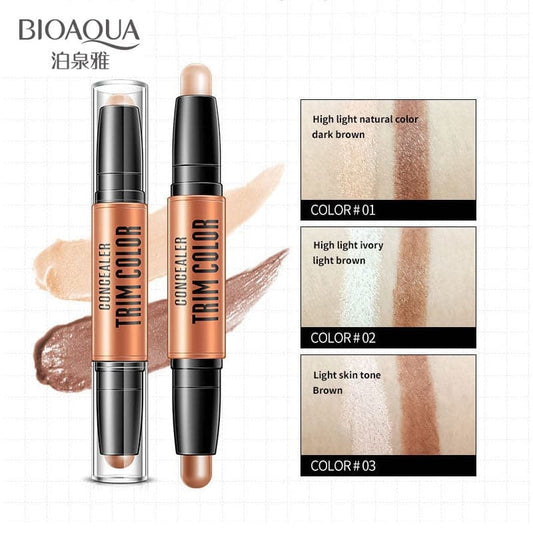 Concealer Double Head 3D Highlighter Stick Face Makeup Foundation Stick Cream Texture Contour Pencil