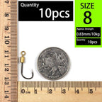 10pcs Rotating Fish Hook with Swivel High Carbon Steel Sharp Barbed for Bait Lure Carp Fishing Hooks
