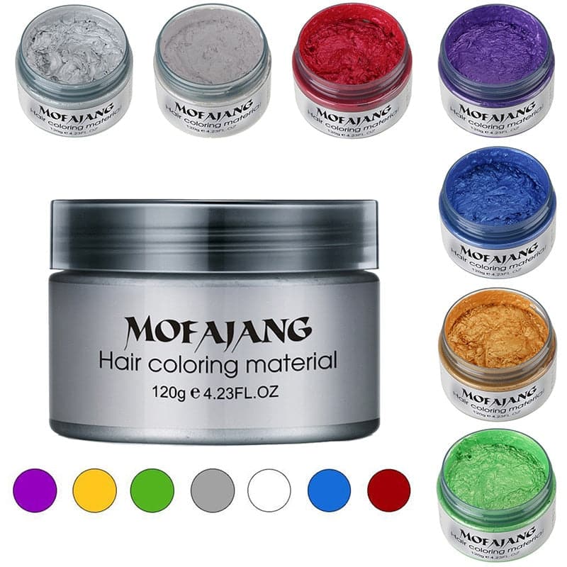 Seven Colors Hair Color Wax Hair Dye Temporary Disposable Hair Chalk Paste Creme Modeling Easy Wash